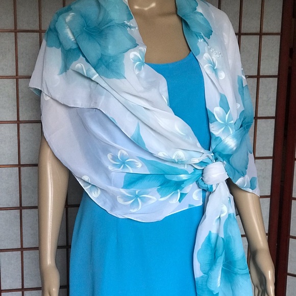 Joseph Ribkoff Sheer A Line Dress &Matching Wrap - Picture 6 of 8